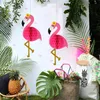 Różowy Niebieski Flamingo Honeycomb Płaski Papier Kwiaty Do Dekoracji Ślubnej Urodziny Party Lato Tropikalne Dostawy Party