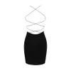 Nieuwe Spring 2s Avond Jurk Yousef Aljasmi Bandage Dress Sexy Backless Mouwess Dinner boven knie mini spaghetti -band