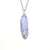 Collier pendentif en pierre naturelle, ras de cou, Quartz, Chakra, cristaux de guérison, bijoux en cristal coloré, livraison directe
