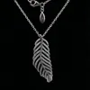 Wholesale-Light Feather CZ Diamond Necklace for Pandora 925 Sterling Silver High Quality Ladies Pendant Necklace with Original Box