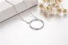 Handgemaakte ronde holle ketting voor damesmode Diamond CZ 925 Sterling zilveren engagement bruiloft hanger met ketting