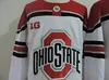 Özel erkek Ohio State Buckeyes Hokey Formaları Büyük On Dikişli Kırmızı Beyaz Herhangi Bir Numara Adı 3 Sasha Larokque 26 Mason Jobst 7 Wyatt Ege