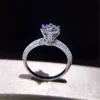 Choucong Classic Eternity Ring 100％リアル925スターリングシルバーダイヤモンド婚約ウェディングバンドリング女性ファインジュエリーギフト