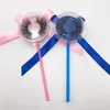 Handgjorda fransar med lollipop Box 25mm 5d Mink False Eyelash Strip Eyelashes Anpassad Privat Etikett Förpackning Mjuk Lash Vendor