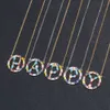 Großhandel - Diamanten mit 26 Alphabet Halsketten Englisch Buchstaben Halsketten Anhänger Für Frauen Alphabet Legierung Halskette Schmuckkragen