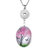 Verzilverd Crystal Life Tree Hanger Ketting Fit 18mm Noosa Snap Knoppen DIY Sieraden Nieuwkomers Jewelries Mix Kleur