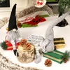 ニット座ってトムテのクリスマスノーム人形の飾りテーブルトップサンタ形成装飾装飾ホリデープレゼント228T