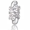 Bijoux de mariage de fiançailles en argent sterling 925, bague brillante, ligne magnifique, large bague en pierre précieuse de diamant simulé pour femmes, taille 5-10