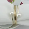 White Pearls Napkin Ring Wedding Napkin Rings Napkin Buckle For Wedding Reception Party Table Decoration Supplies Customizable DBC VT0729