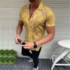 Männer Hemd Sommer 2020 Mode Druck Casual Gestreiften Shirts Kurzarm Lose Hawaiian Urlaub Strand Top Bluse Drop #45282M