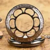 Steampunk Classique Montre De Poche Creux Cas Évider Citrouille Hommes Femmes Quartz Analogique Montres Collier Chaîne