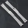 20 21mm svart silver borstad 316L Solid rostfritt stål Watch Band Belt Rem -armband för roll Submariner Men mental logotyp på205b