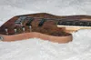 Фабрика коричневого 5 струн Электрическая бас -гитара с картой зерновой Veenerwhite, связывающие шейные блокноты, индивидуальные 3975617