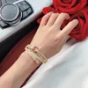 Nya Fashion Party Jewelry for Women Rose Gold Bilayer Bangle Wedding Belt Buckle Luxurious Bangle Superior Quality Golden 254i