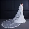 3 Meter Double Layer Cathedral Wedding Veils Long Lace Edge Bridal Veil with Comb Accessories Bride Veil