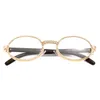 패션 소형 둥근 다이아몬드 선글라스 남성 새로운 투명한 투명 렌즈 여성 타원형 크리스탈 나무 안경 라인석 Oculos189W