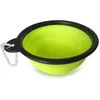 Viagem dobrável Cat Dog Pet Alimentando bacia de água Dish Feeder Silicone dobrável 6 cores para escolher ST085