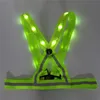Sport Night Running LED Lights Cycling Flashlight Roadway Safety Warning USB Charge Chest Lamp Strap Reflective Vest Safety Suit T191226