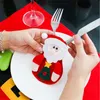 12pcs Snowman Santa Cutlery Suit Knifes Folks Bag Holder Pockets Table Dinner Decor Xmas New Year Christmas Decorations For Home232D