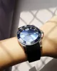21mm Nieuwe Zwart Blauw Waterdicht Duiken Siliconen Rubber Horlogebanden Vouw Gesp voor L3 Hydro Conquest Horloge Tools3315