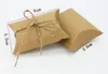 Hot Event Cute Kraft Paper Pillow Favor Gift Box Wedding Party Favour Gift Candy Boxes Paper Gift Box Bags Supply KD1