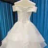 Vestidos de novia Berta blancos Tren desmontable Fuera del hombro Tul satinado Espalda abierta Vestido de novia de playa Vestidos de novia Boho Tallas grandes Largos