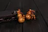 Gourde porte-clés pêche bois Fu Lu zodiaque porte-clés pendentif 12 constellations style chinois breloques animaux porte-clés cadeaux voiture pendentif décorations