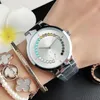 Relojes de marca de moda para mujer y niña, reloj de pulsera de cuarzo con banda de acero y metal de estilo cristalino colorido T146