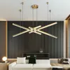 Nieuwe Moderne LED Kroonluchter Verlichting Kort Gouden Woondecoratie Hanglamp Living Dining Room Light Fixtures Kitchen Island Lamp