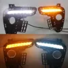 1 Pair For Kia Rio K2 2017 2018 Yellow Turning Signal Style Relay Waterproof Car DRL 12V LED Daytime Running Light Daylight fog lamp