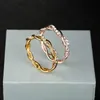 Groothandel-vlechtring Diamant Twisted Rings Engagement Trouwringen Designer Ring Mode-sieraden voor Dames Gift