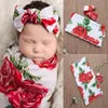 Baby Rose Muslin swaddle wrap filt wraps filtar plantskola sängkläder handduk baby spädbarn inslagna trasa med huvudband A388