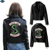 2019 Nouvelle impression Riverdale PU Imprimé Logo Southside Riverdale Serpents Vestes Femmes Riverdale Serpents Streetwear Veste En Cuir SH190920