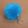 8cm Faux Fur Ball Keychain Pompom Fluffy Lovely Key Chain KeyRing Cute Pom Pom Porte Clef For Women Bag Charm Toys gift