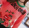 ファッションエンドダークピンクブラインドのための愛プルオーバー女性ブランド同じスタイルビーズクリスタル編み物女性のセーター滑走路スタイルのセーター110132