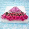 Flores artificiales de seda rosa para manualidades Flores de tacto real para bodas Decoración de la habitación de Navidad 5 colores Venta barata AL08