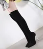 Hot Sale-sexy elastic slim fit over the knee thigh high boots designer shoes come with box