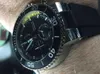 2018 nova versão de alta qualidade movimento de quartzo VK cronógrafo 46MM Black dial moldura de cerâmica pulseira de borracha de luxo mens relógios relógios