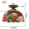 12 polegadas 30CM flores coloridas Tiffany Lighting vitral Corredor Varanda Sala de jantar pequena lâmpada do teto barroco Lamp