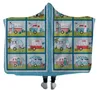 Hooded Cloak Camper Picnic Blankets USA Flag Wrap Mantle Swaddling Kids Camping Throw Blanket Bathing Towels Robes Sherpa Fleece Cape C5877