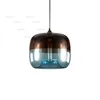 Retro Colored Glass Pendant Lamp Coffee Green Blue Suspension Light Restaurant Cafe Bistro Hotel Sitting Room Hanging Chandelier
