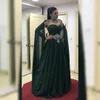 Robes de soirée sexy africaines de Dubaï avec Cape chérie dentelle perlée fête formelle Ocn grande taille robe de bal