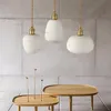 Nordic Plissee Keramik Anhänger Lampe Porzellan Kupfer Suspension Licht Hotel Galerie Café Wohnzimmer Schlafzimmer Handgemachte Beleuchtung