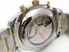 남성용 남성 마스터 GS 공장 마스터 합병증 아시아 ETA 7750 Valjoux 자동 남자의 크로노 그래프 2 톤 18K 옐로우 골드 시계