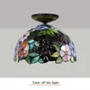 Tiffany stil infälld taklampa 12 tum Europeisk pastoral druva art deco målat glas armaturer TF047