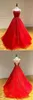 أزياء حمراء أزياء الدانتيل الحفلات سهرة مع الأشرطة زين مفتوح الظهر تول طويل فستان المسابقة الرسمية للنساء الحزب Homeco5207889
