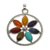 Moda criativa de sete cores liga de pedra natural chakra pingente de cristal natural ágata pingente de pedra