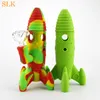 Glass Water Pipe Silicone Bong Rocket Rökningsverktyg Hookah Booster Smoker's Rocket Pipe Rig 7,70 "tum silikonvattenledningar