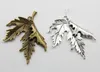 Partihandel 20st Lot Big Maple Leaf Alloy Charm Hängsmycke Retro Smycken DIY Keychain Tibet Silver Pendant för armband Örhängen 54x44mm