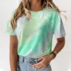 Lasperal Tie Tintura Camisa Das Mulheres Verão Casual Tops Algodão Multicolor Plue Tamanho Tshirt Femme 2020 Fashion Girl 5xl Colheita Oversized